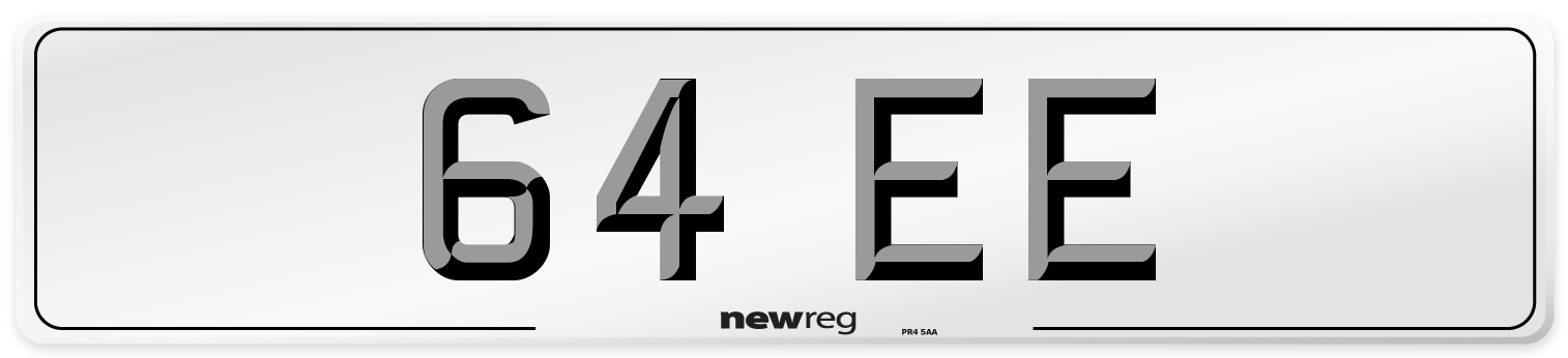 64 EE Number Plate from New Reg